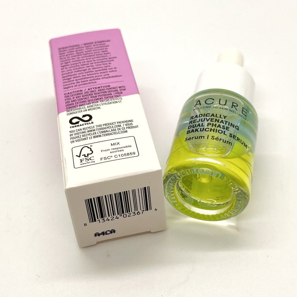 ACURE Radically Rejuvenating Dual Phase Bakuchiol Serum NIB Travel Size 10 ml - Picture 6 of 11